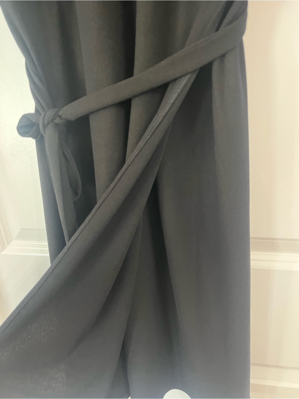 Apt. 9 Womens Dress Black Wrap Dress with Tie V Neck Short Sleeves Size Large - Picture 6 of 6